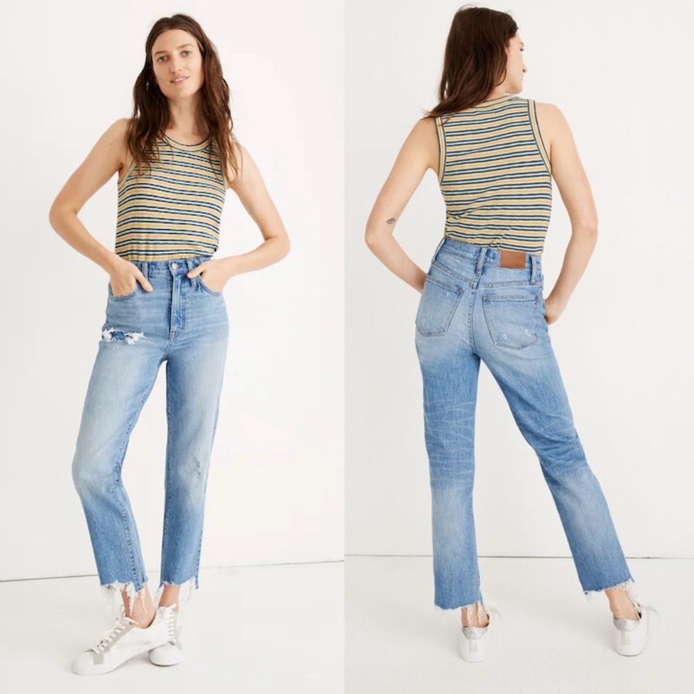 Madewell Classic Straight Jeans in Corrie Wash: Step-Hem Edition size 30